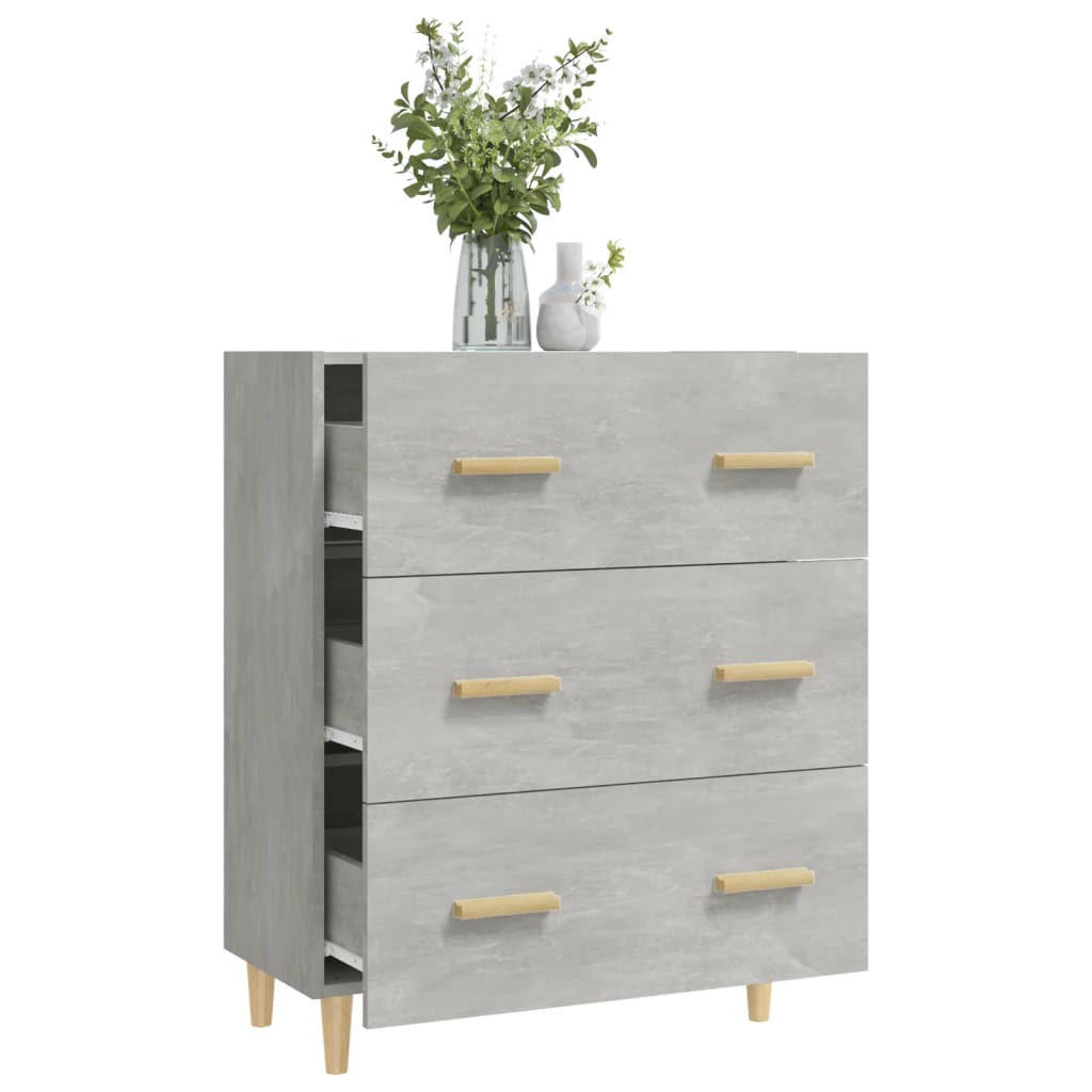 Betoninharmaa senkki Ersilica 70x34x90cm (puinen)