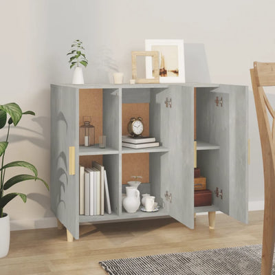 Senkki betoninharmaa 90x34x80 cm tekninen puu