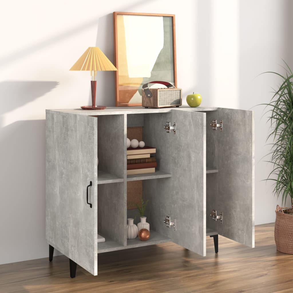 Betoninharmaa senkki Anelice 90x34x80cm (puinen)