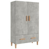Kaappi betoninharmaa 70x31x115 cm tekninen puu