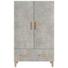 Kaappi betoninharmaa 70x31x115 cm tekninen puu