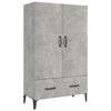 Kaappi betoninharmaa 70x31x115 cm tekninen puu