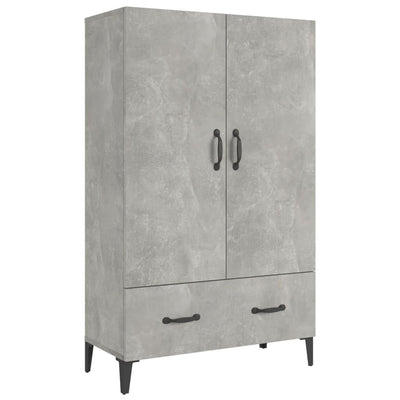 Kaappi betoninharmaa 70x31x115 cm tekninen puu