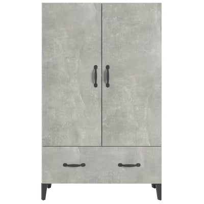 Kaappi betoninharmaa 70x31x115 cm tekninen puu