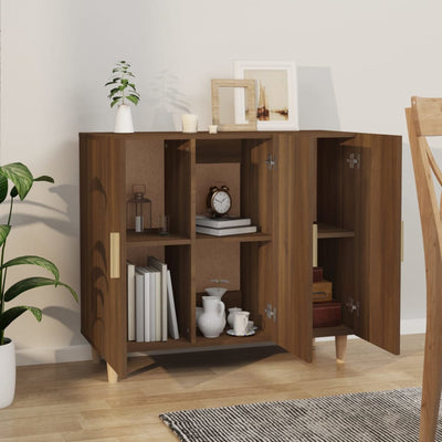Senkki ruskea tammi 90x34x80 cm tekninen puu