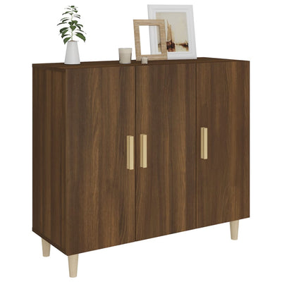 Senkki ruskea tammi 90x34x80 cm tekninen puu