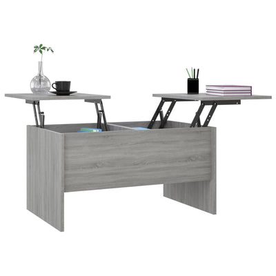 Sohvapöytä harmaa Sonoma 80x50x42,5 cm tekninen puu