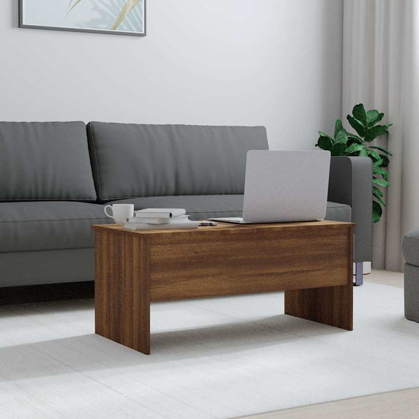 Sohvapöytä ruskea tammi 102x50,5x46,5 cm tekninen puu