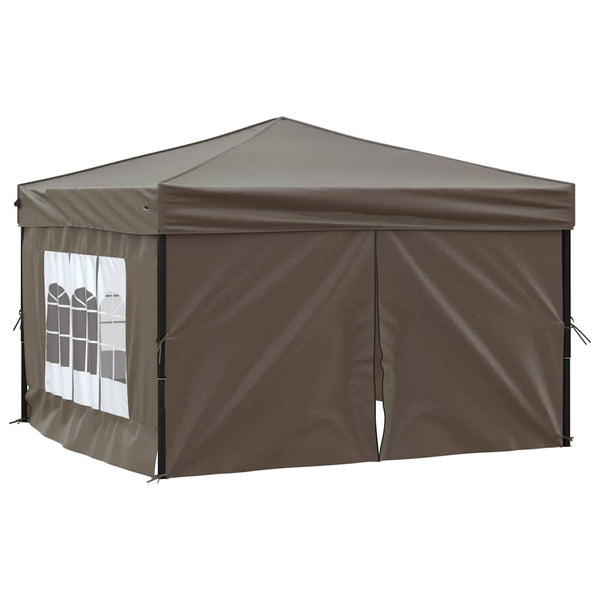 Taupe kokoontaittuva juhlateltta sivuseinillä Mefodie 3x3 m