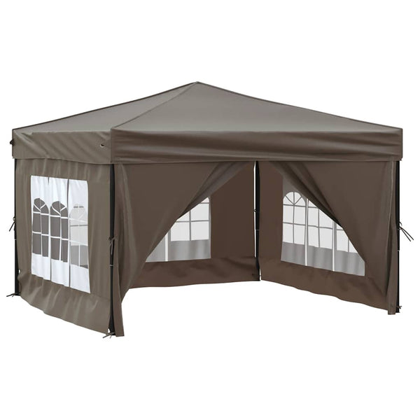 Taupe kokoontaittuva juhlateltta sivuseinillä Mefodie 3x3 m
