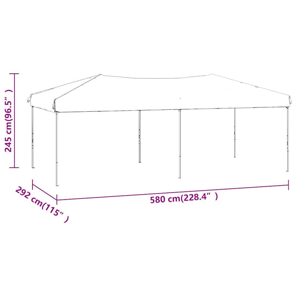 Sininen kokoontaittuva juhlateltta sivuseinillä Mefodie 3x6 m