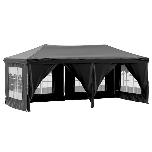 Musta kokoontaittuva juhlateltta sivuseinillä Mefodie 3x6 m