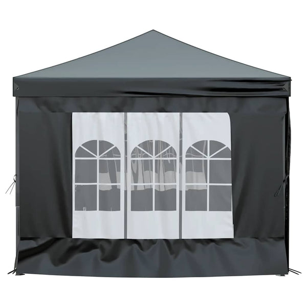 Musta kokoontaittuva juhlateltta sivuseinillä Mefodie 3x6 m