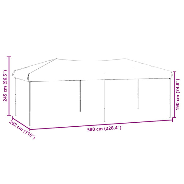 Musta kokoontaittuva juhlateltta sivuseinillä Mefodie 3x6 m