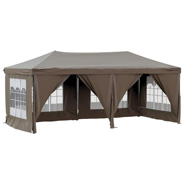 Taupe kokoontaittuva juhlateltta sivuseinillä Mefodie 3x6 m
