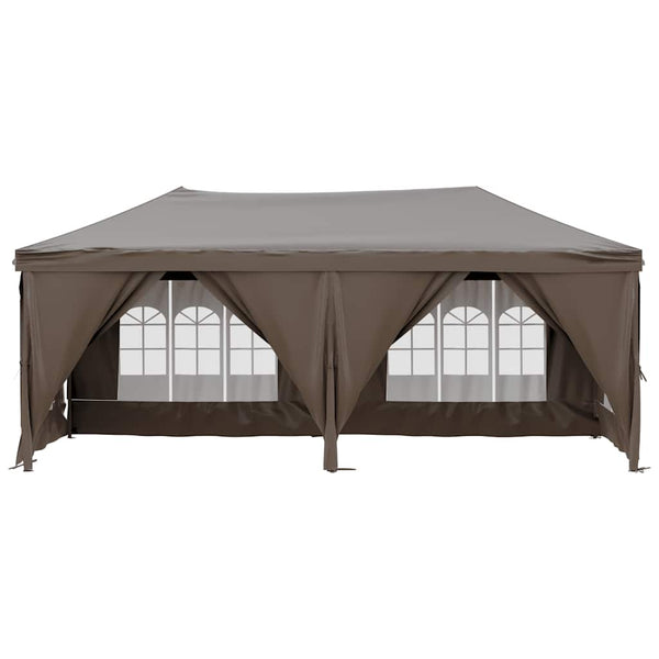 Taupe kokoontaittuva juhlateltta sivuseinillä Mefodie 3x6 m