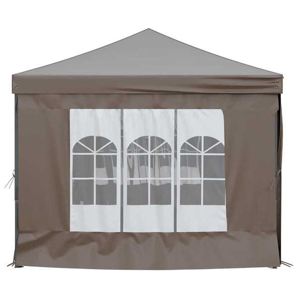 Taupe kokoontaittuva juhlateltta sivuseinillä Mefodie 3x6 m