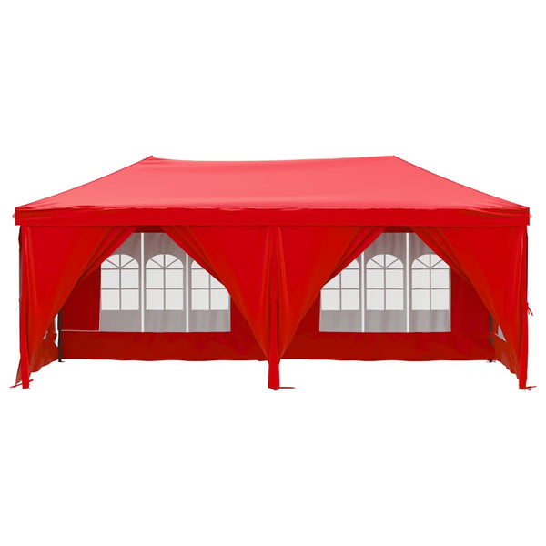Punainen kokoontaittuva juhlateltta sivuseinillä Mefodie 3x6 m