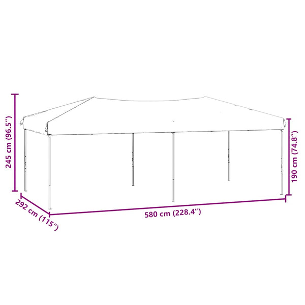 Punainen kokoontaittuva juhlateltta sivuseinillä Mefodie 3x6 m