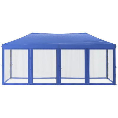 Kokoontaittuva juhlateltta sivuseinillä sininen 3x6 m