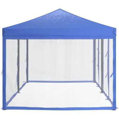 Kokoontaittuva juhlateltta sivuseinillä sininen 3x6 m
