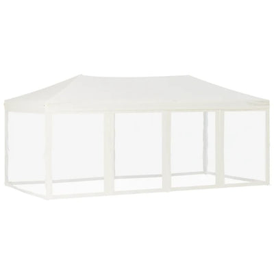 Kokoontaittuva juhlateltta sivuseinillä kerma 3x6 m