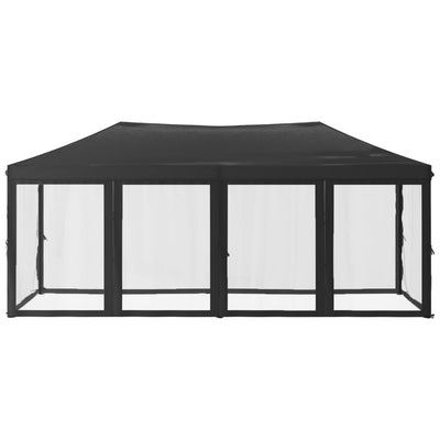 Kokoontaittuva juhlateltta sivuseinillä antrasiitti 3x6 m
