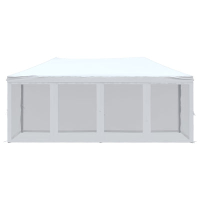 Kokoontaittuva juhlateltta sivuseinillä valkoinen 3x6 m
