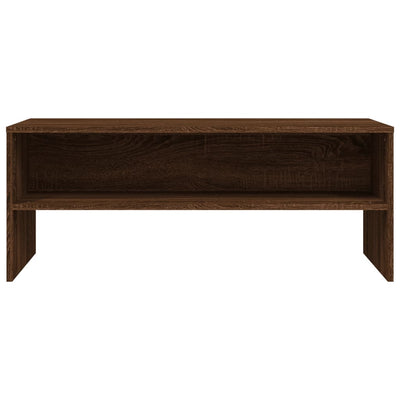 TV-taso ruskea tammi 100x40x40 cm tekninen puu