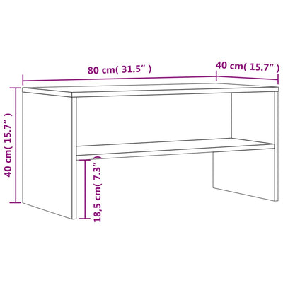 TV-taso harmaa Sonoma 80x40x40 cm tekninen puu
