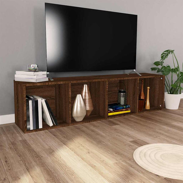Kirjahylly / TV-taso ruskea tammi 36x30x143 cm tekninen puu