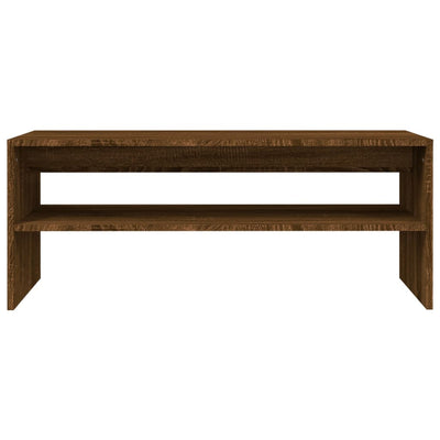 Sohvapöytä ruskea tammi 100x40x40 cm tekninen puu