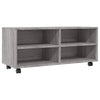 TV-taso rullapyörillä harmaa Sonoma 90x35x35 cm tekninen puu