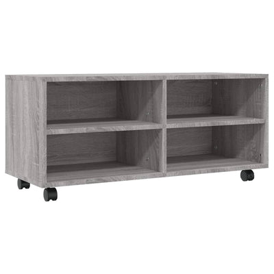 TV-taso rullapyörillä harmaa Sonoma 90x35x35 cm tekninen puu