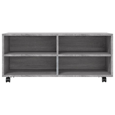 TV-taso rullapyörillä harmaa Sonoma 90x35x35 cm tekninen puu