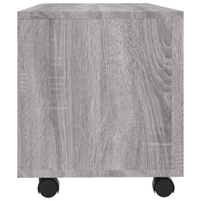 TV-taso rullapyörillä harmaa Sonoma 90x35x35 cm tekninen puu