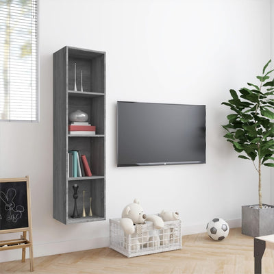 Kirjahylly / TV-taso harmaa Sonoma 143x30x36 cm tekninen puu