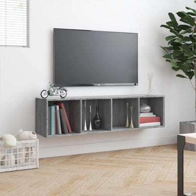 Kirjahylly / TV-taso harmaa Sonoma 143x30x36 cm tekninen puu