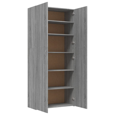 Kenkäkaappi harmaa Sonoma 80x35,5x180 cm tekninen puu
