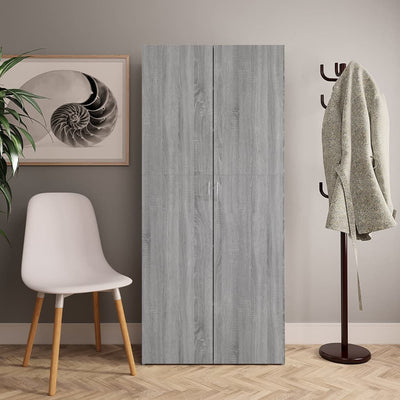 Kenkäkaappi harmaa Sonoma 80x35,5x180 cm tekninen puu