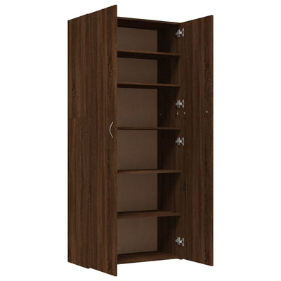 Kenkäkaappi ruskea tammi 80x35,5x180 cm tekninen puu