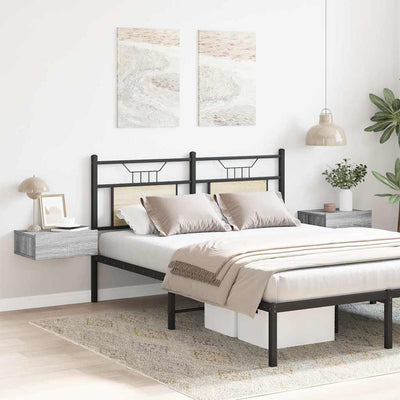 Harmaa kelluvat yöpöydät Saif 40x30x15cm (2 kpl sonoma puinen)