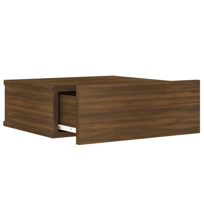 Kelluvat yöpöydät 2 kpl ruskea tammi 40x30x15 cm tekninen puu