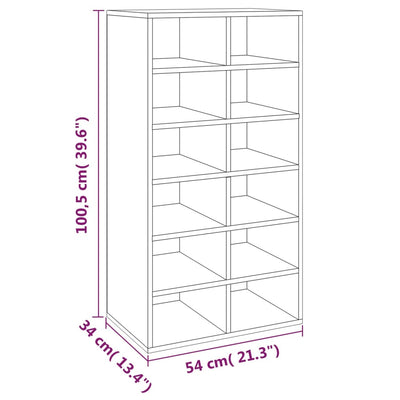 Kenkäteline ruskea tammi 54x34x100,5 cm tekninen puu