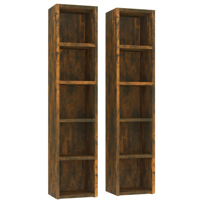 CD-hyllyt 2 kpl savutammi 21x16x93,5 cm tekninen puu