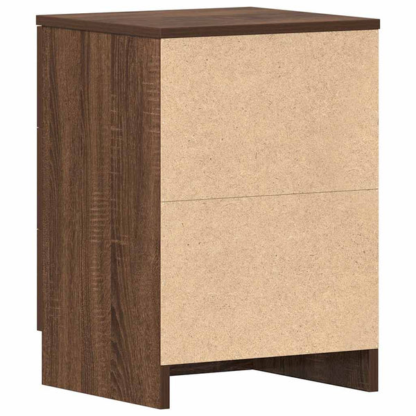Yöpöydät 2 kpl ruskea tammi 38x35x56 cm tekninen puu