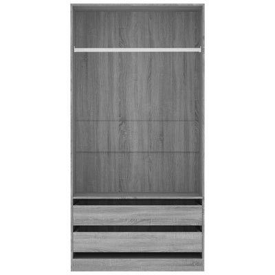 Harmaa vaatekaappi Onal 100x50x200cm (puinen)