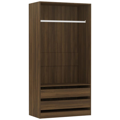 Vaatekaappi ruskea tammi 100x50x200 cm tekninen puu