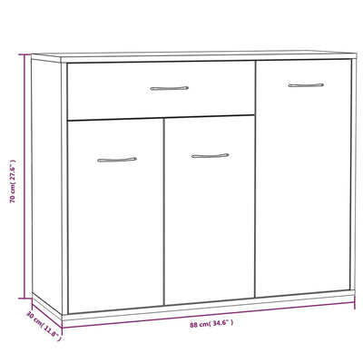Senkki harmaa Sonoma 88x30x70 cm tekninen puu
