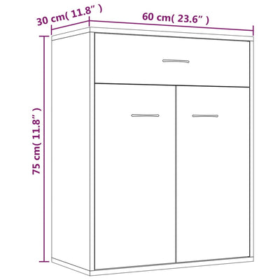 Senkki harmaa Sonoma 60x30x75 cm tekninen puu